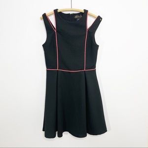 KARDASHIAN KOLLECTION Box Pleat Cutout A-Line Dress with Neon Trim - Sz. Medium